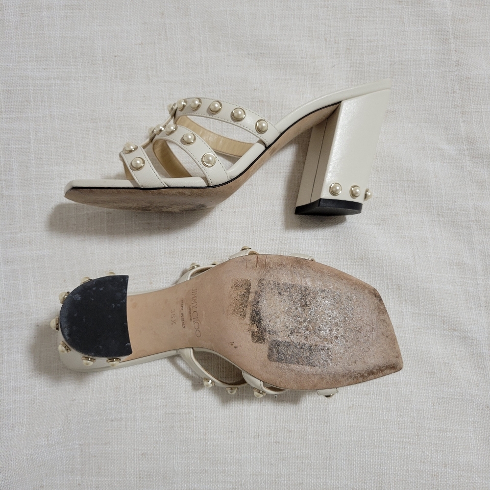 Jimmy Choo 85 Hazel Embellished Mules - Picture 7 of 8